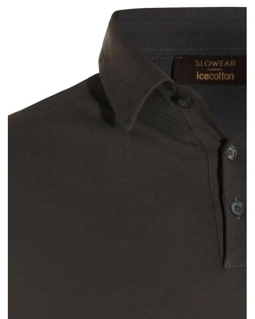 Zanone Black Short Sleeves Polo Shirt for men