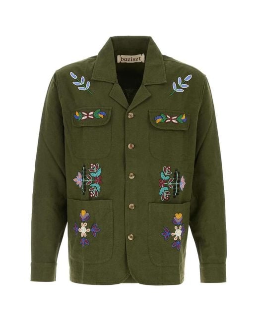 BAZISZT Green Neon Shirt for men
