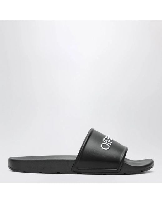 Off-White c/o Virgil Abloh Black Bookish Sliders With Logo for men