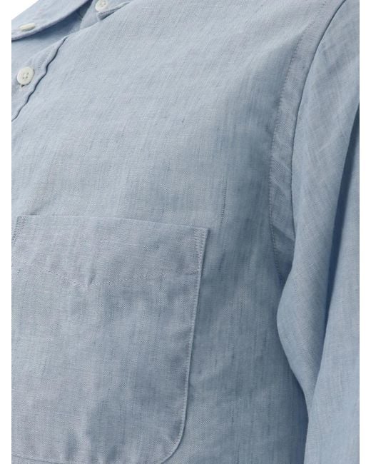 Beams Plus Blue Coolmax Casual Shirt for men
