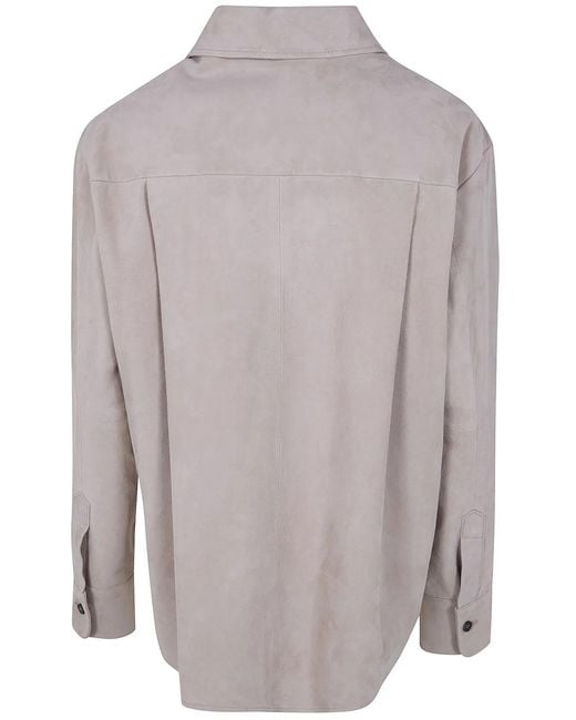DR. HOPE Gray Classic Suede Overshirt