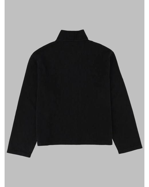 Our Legacy Black Shrunken Cropped High Collar Organic Cotton Sweatshirt for men
