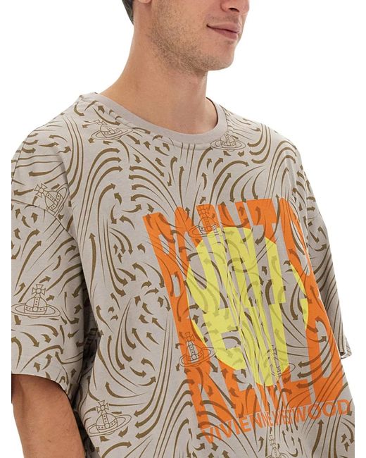 Vivienne Westwood Gray Born To Rewild T-Shirt for men
