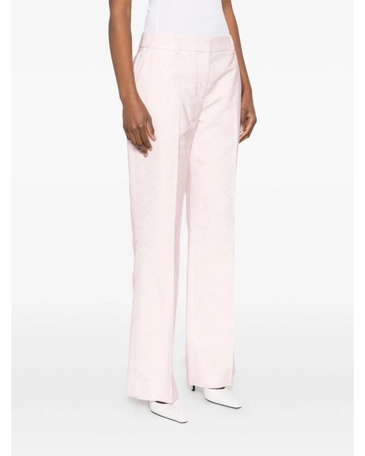 Casablanca Pink Monogram-Pattern Trousers