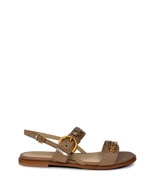 Pinko Brown Slingback Strap Flat Shoes