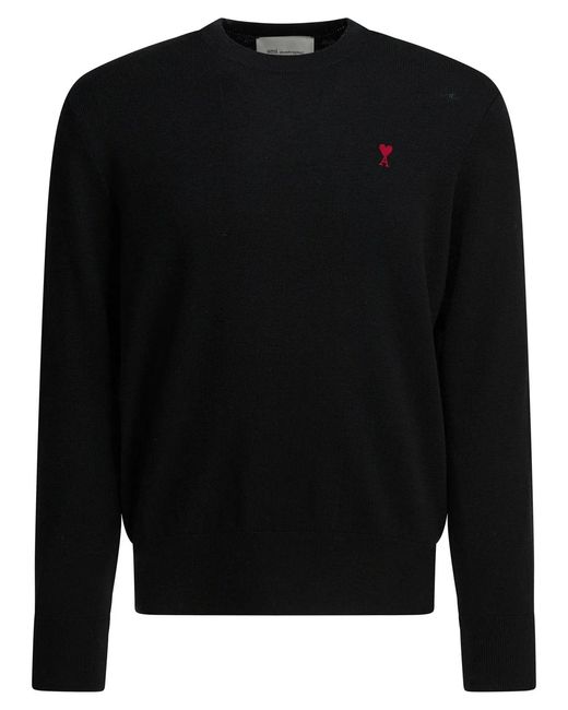 AMI Black Wool Knitwear for men