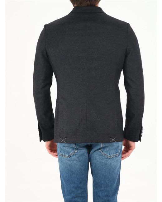 Tonello Black Double-Breasted Jacket for men