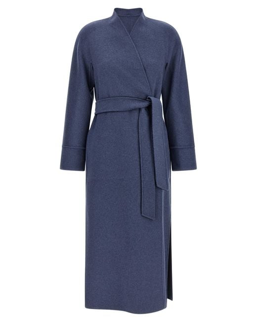Max Mara Blue 'Nodo' Reversible Coat