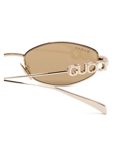 Gucci Natural Golden Metal Sunglasses