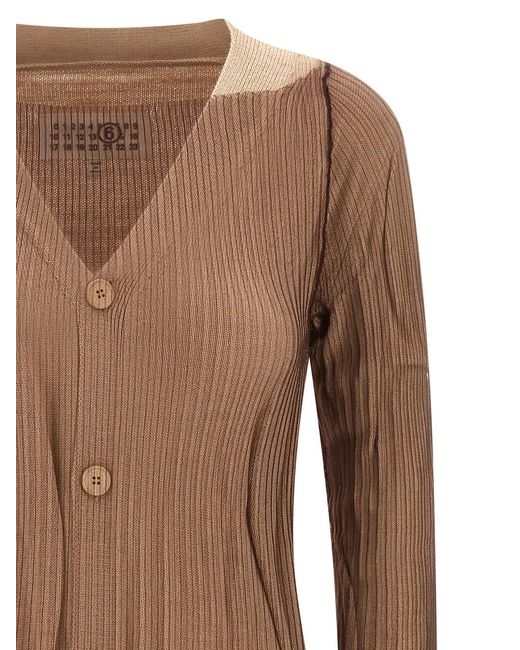MM6 by Maison Margiela Brown 'Trapped' Double Layer Dress