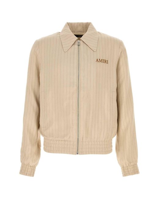 Amiri Natural Embroidered Viscose Blend Jacket for men