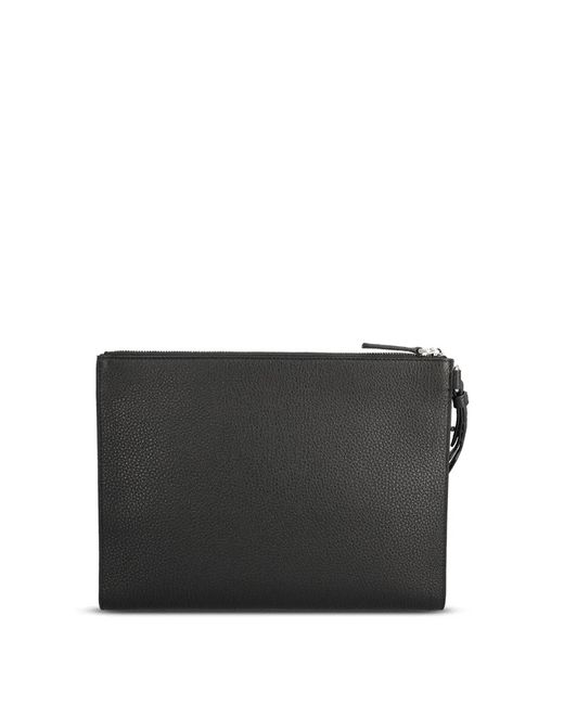 Balenciaga Black Leather Zipped Pouch for men