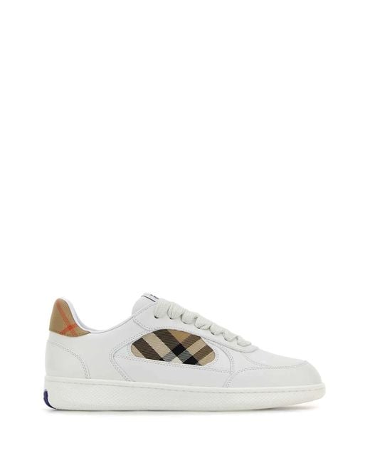 Burberry White Leather Terrace Sneakers
