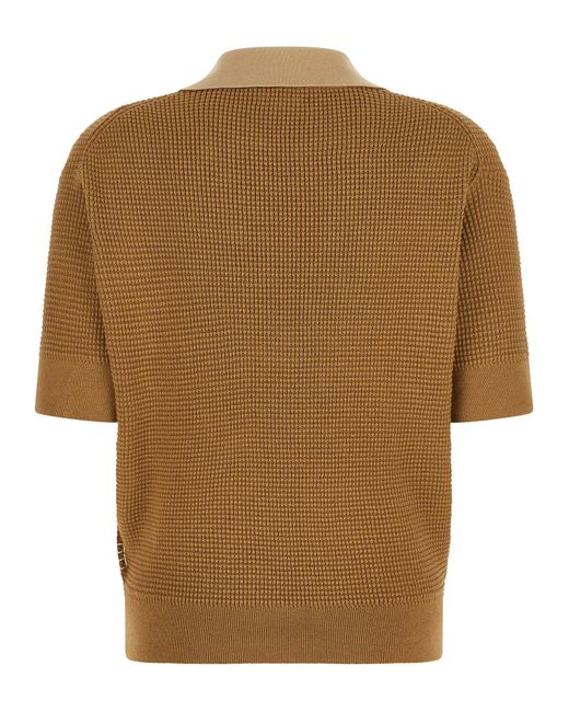 J.W. Anderson Brown J.W.Anderson Waffle Stitch Polo Shirt