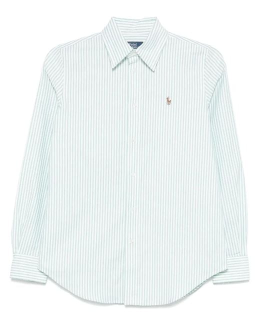 Polo Ralph Lauren White Ls Brkn St Long Sleeve Button Front Shirt