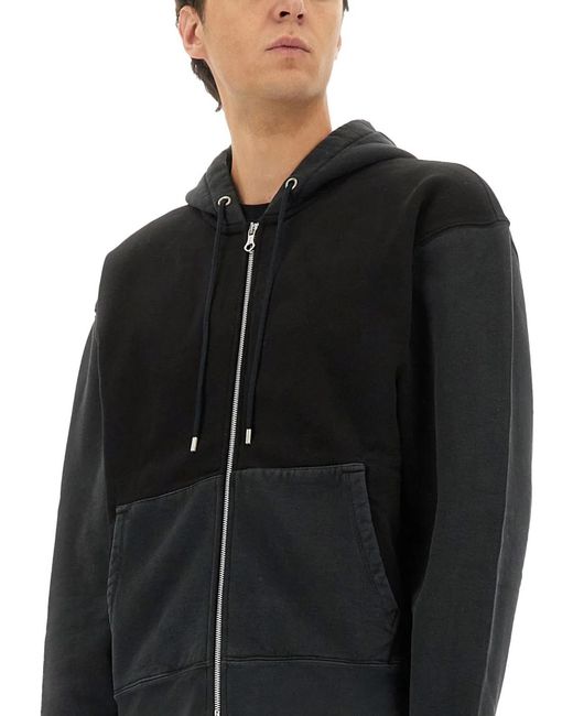 Our Legacy Black Hooded Sweatshirt With Zipper for men