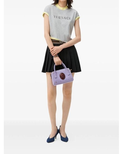 Versace Black Pleated Mini Skirt
