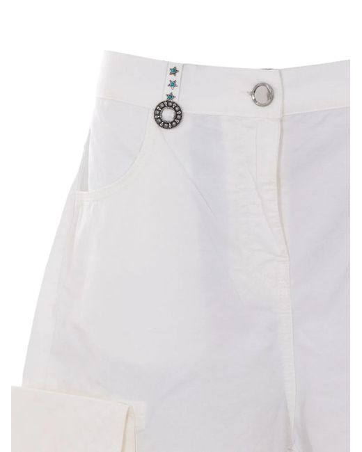 Pinko White Cotton Shorts