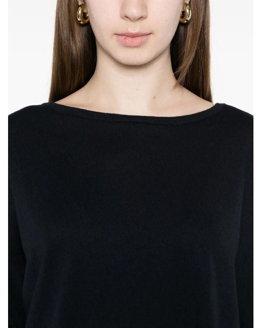 C.t. Plage Black Cotton Crewneck Sweater