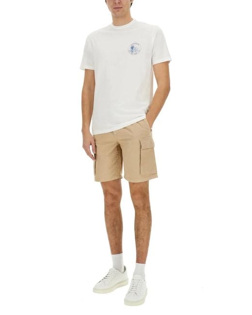 Woolrich White T-Shirt With Print for men