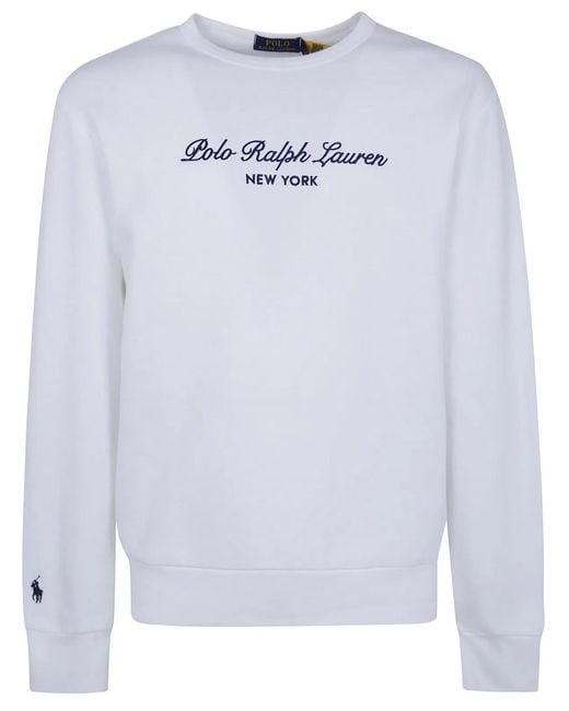 Polo Ralph Lauren White Round Neck Sweater for men