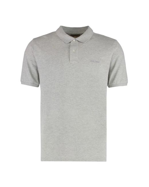 Woolrich Gray Cotton-Piqué Polo Shirt for men