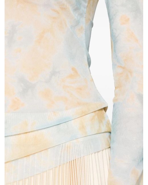 Erika Cavallini Semi Couture Blue Long Sleeve Printed T-Shirt