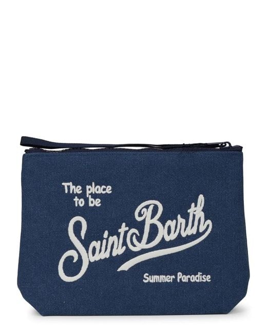 Mc2 Saint Barth Blue 100% Cotton Clutch Bag