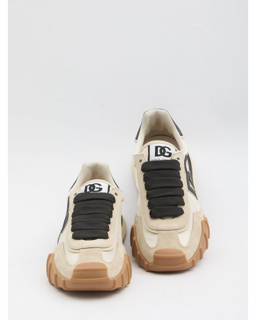 Dolce & Gabbana Natural Nylon And Suede Dg Athletic Sneakers for men