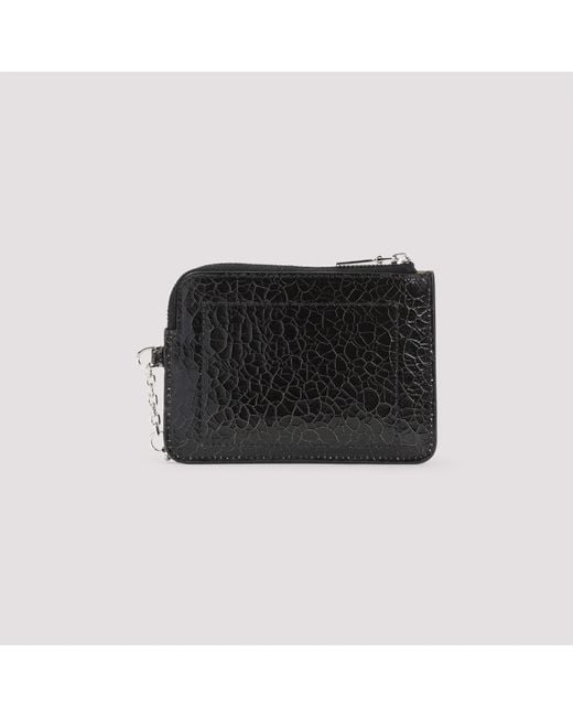 McQueen Black Leather Card Holder