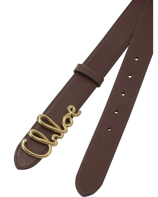 Chloé Brown Iconic" Leather Belt