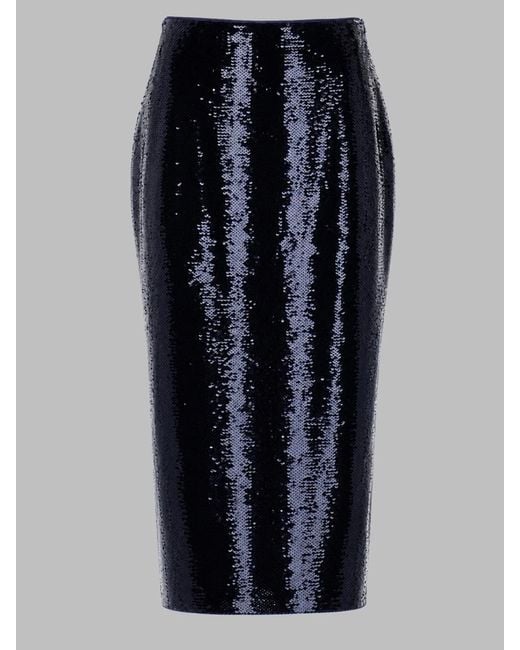 Tom Ford Blue Pencil Skirt With High Waist And Shimmering Sequins