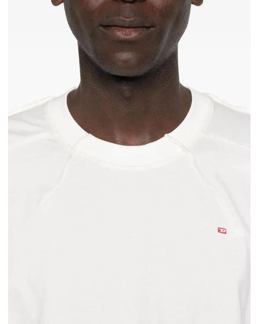 DIESEL White Logo Tee for men