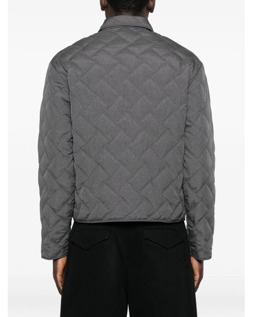 Emporio Armani Gray Quilted Blouson Jacket for men