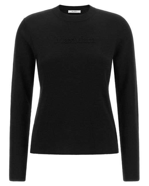Max Mara Black 'Manto' Sweater With Embossed Logo