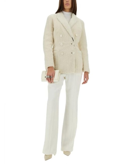 McQueen Natural Double Breasted Coat