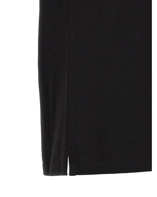 Moncler Black Tricolor Trim Polo Shirt for men