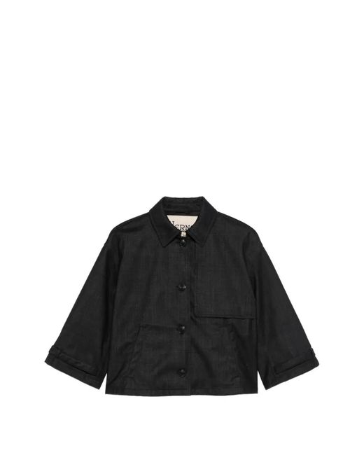 Herno Black Dark Wool Cape