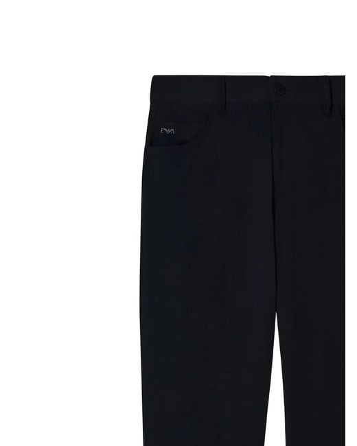 Emporio Armani Black Polyamide Elastane Pockets Pants