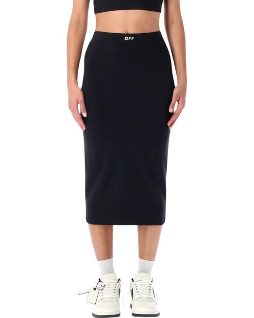 Off-White c/o Virgil Abloh Black Pencil Skirt With Off Logo