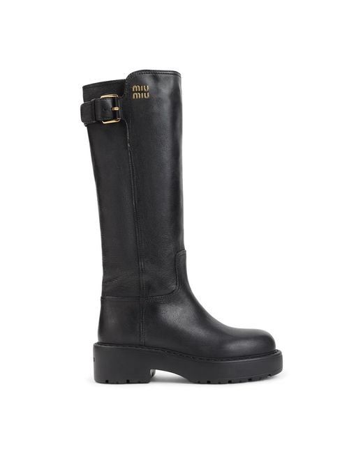 Miu Miu Black Leather Boots