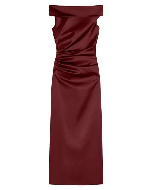 Max Mara Red "Opaco" Boat Neck Long Dress