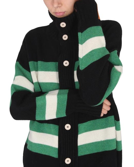 RIGHT FOR Green Turtleneck Cardigan