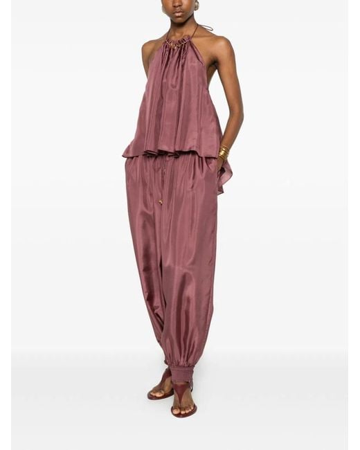 Zimmermann Purple Aster Silk Top