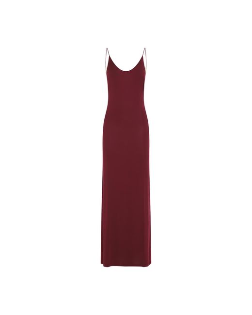 Saint Laurent Red Bordeaux Long Dress