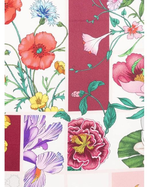 Gucci Red Silk Twill Printed Carré