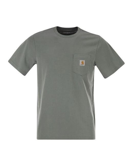 Carhartt Gray Cotton T-Shirt With Pocket