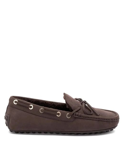 Tod's Brown Nubuck Leather Tie Shoes
