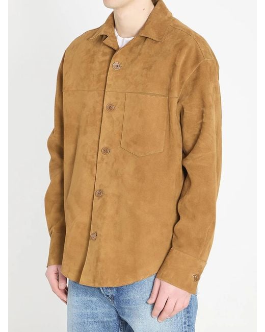 AMI Natural Buttoned Overshirt for men
