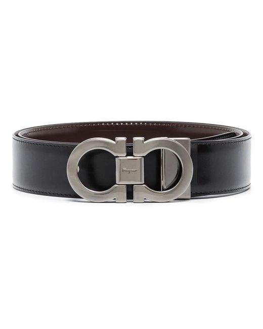 Ferragamo Brown Reversible Leather Belt for men